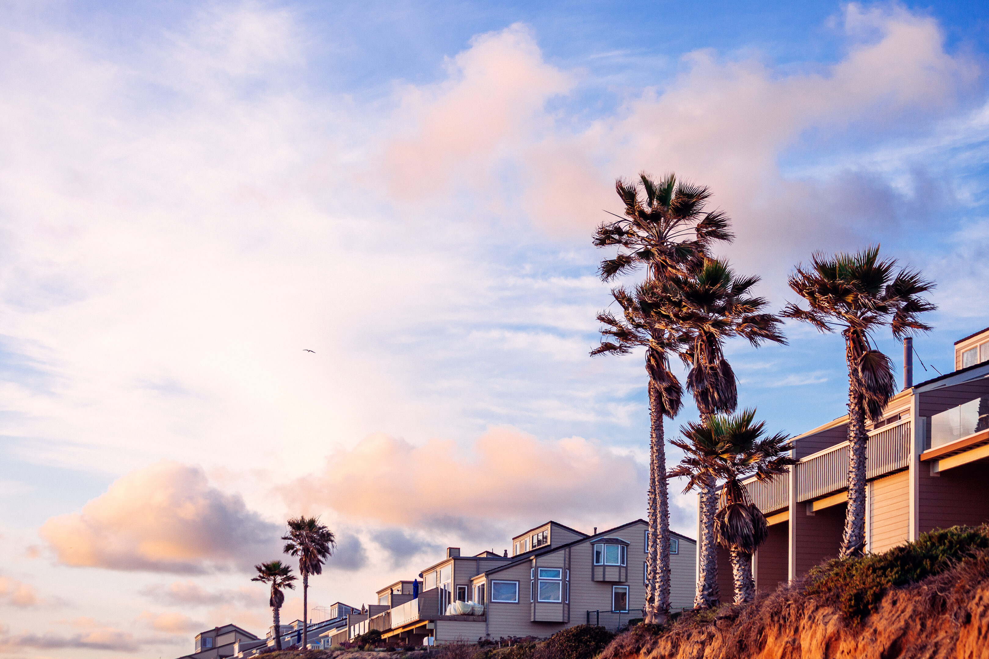 Waterfront homes. Encinitas, California, USA